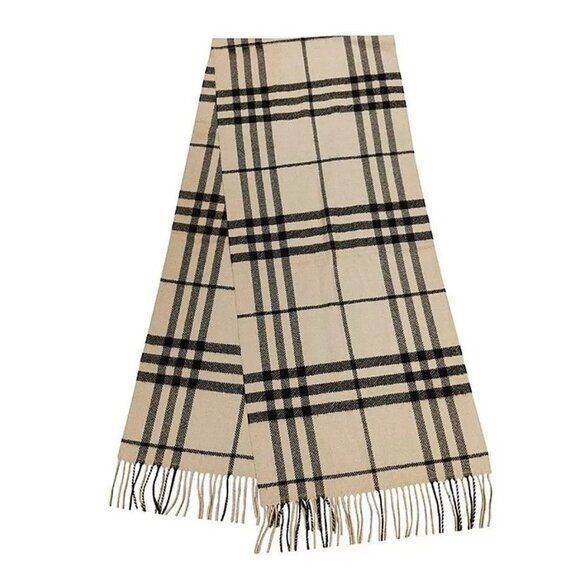 Burberry Giant Check Wool Scarf Camel 210*45cm 8094281 - Picture 1 of 7